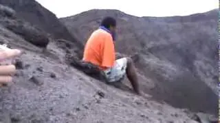 Looking into 2 craters of Mount Yasur, Tanna