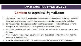 Other State PSC PYQs 2023 to 2024 | APPSC Group 1 Mains 2025 Preparation Plan | Study Materials