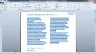 Microsoft Word 2010: Apply Columns to a Portion of a Document