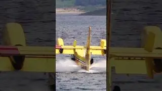 Italian Canadair CL-415 water landing for scooping #canadair #aviationlovers