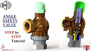 Angle Safety Valve Assembly SolidWorks 2021 Tutorial step by step!
