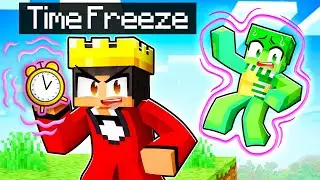 Using TIME FREEZE To Prank My Friends In Minecraft!