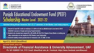How to apply for PEEF Scholarship Punjab,Which Document Required to submit 2022 