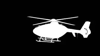 Medical Eurocopter soars in the air and flies away