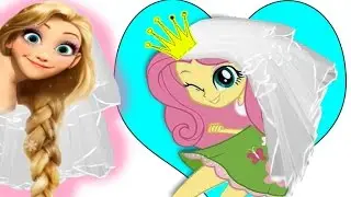 My Little Pony. Wedding Fluttershy and Princess Rapunzel. Cartoon Game for kids My little pony