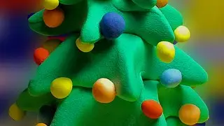 Christmas tree made of plasticine. DIY for New Year or Christmas.