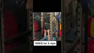 100KG squat for 2 reps #fitness#gym#bodybuilding#teen#squat#short#shorts#tiktok#pb#strength