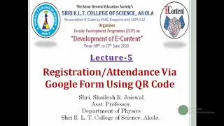 Registration /Attendance Via Google Form Using QR Code.