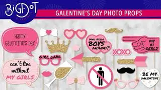 Galentine's Day 20 Piece Photo Booth Props Kit - Valentine's Day Party Ideas | Big Dot of Happiness