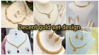 New gold set design for girls| girls simple and decent necklace design