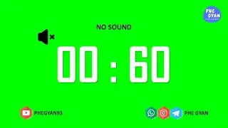 60 seconds Green Screen timer no sound 