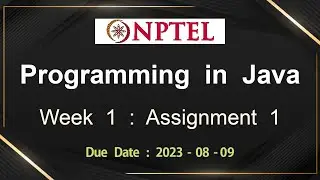 NPTEL Programming In Java Week 1 Assignment 1 Answers Solution Quiz | 2023-July