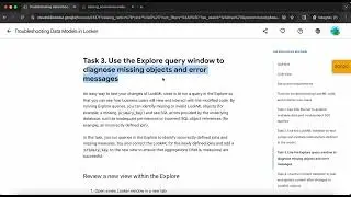 Troubleshooting Data Models in Looker | GSP1019