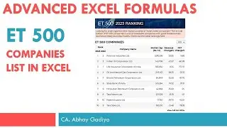 Top 500 companies in India list extracted in Excel