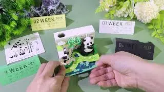 satisfying art calendar Garden Panda 3d memo pad for christmas gift#3dcalendar #giftideas #handmade