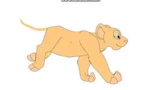 Lion cub running cycle