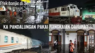 Akibat banjir di Semarang!! KA Pandalungan pakai rangkaian darurat milik Blambangan Ekspress