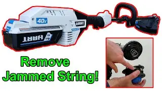 How to remove HART 40V trimmer spool head to fix jammed string