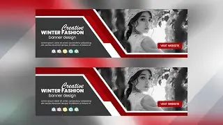 Web Banner Template Design | Website Banner Design 2024 | Photoshop Tutorial