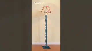 Fos Lighting, French Farmhouse-Style Distressed Blue Wooden Rustic Floor Lamp