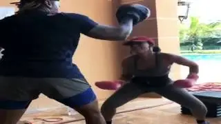 Gucci Mane Wife Keyshia Ka'oir Throwing Them Hands During Boxing Practice