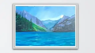 How to paint a beautiful landscape  painting with acrylics #howto