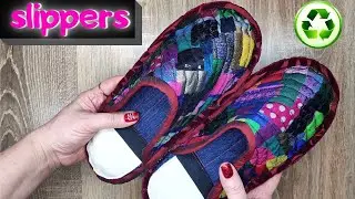 I don't spend money on slippers – I sew them myself! Patchwork DIY