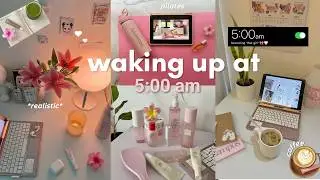 *realistic* waking up at 5AM 🍵🧘‍♀️|| morning & night routine, study w/me, skincare, pilates