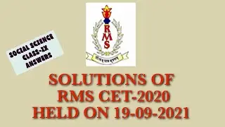 #RMSCET-2020 II SOCIAL SCIENCE CLASS-IX #ANSWERKEY II DATE OF EXAM-19th SEPT.
