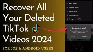 How To Recover Deleted TikTok Videos  ||  Restore All TikTok Deleted Videos (New 2024)