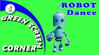 ROBOT DANCE - Green Screen Corner Chrome Key Animation Free Use No Copyright