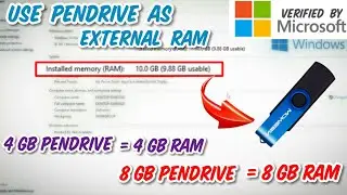 How to use Pen Drive as EXTRA (External) RAM || Verified by Microsoft ||