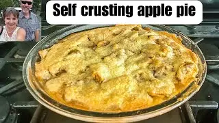 Self crusting, apple pie, easy dessert recipe