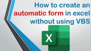 How to create an automatic form in excel  without using VBS | Data entry form in excel