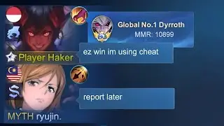 I PRETEND USING CHEAT THEN SHOWING THEM INSANE DAMAGE ON DYRROTH!!🔥 - MLBB