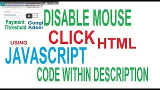 Disable Mouse Right Click HTML using JAVASCRIPT