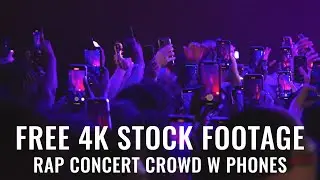 Rap Hip Hop Crowd #4 Phones Up Recording - Free 4K Stock Footage