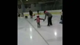 Cassie's first ice skating lesson