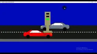 Traffic Signal OpenGL Project | Simple Demo Animation | C++ Computer Graphics Program for moving Car