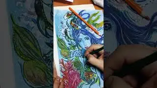 Рисунок Акварелью - Русалка/Акварелью/Портрет/Рисунок/Watercolor Drawing - Mermaid/Portrait