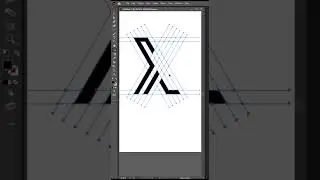 X logo creation with grid in illustrator🔥😉