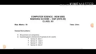 CS Marking Scheme Analysis