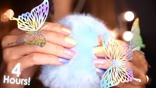 ASMR UNIQUE Head Massage No Talking ASMR for SLEEP - 4 hours   Butterflies Trigger
