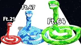 Snake Race.io - Level Up Your 🐍 Snake Run Race Color Math Games All Snakes 64 ft