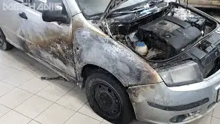 Brutal at the service station. #70. It was warm, but not for long! The car BURNED. Funny things a...