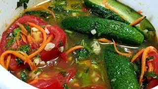 Помидоры огурцы по корейский быстрого приготовления ☆ помидор  бодринг тузламаси