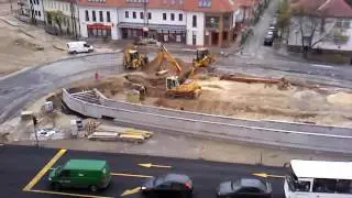 Veszprém belvárosi Körforgalom és aluljáró építése 2012.04.12