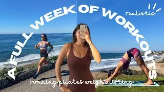 A FULL WEEK IN WORKOUTS (Realistic, Running, Weights, Pilates)