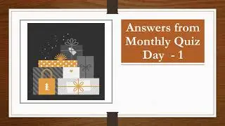 Answers to Monthly Quiz 1