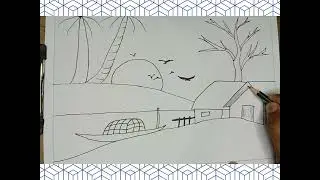 how to draw nature pencil sketch drawing// nature drawing video//pencil drawing video//nature drawin